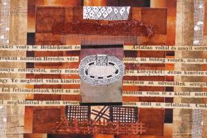 Ajtai Tamás (1952-): Oltárvilág. Vegyes technika, karton, jelzett, újszerű keretben 21×21 cm