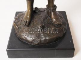 J.B Deposee, ivó fiú, bronz, márvány talapzaton, jelzett, m:37 cm