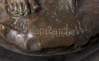 J.B Deposee, ivó fiú, bronz, márvány talapzaton, jelzett, m:37 cm