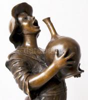 J.B Deposee, ivó fiú, bronz, márvány talapzaton, jelzett, m:37 cm