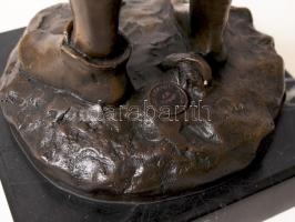 J.B Deposee, ivó fiú, bronz, márvány talapzaton, jelzett, m:37 cm