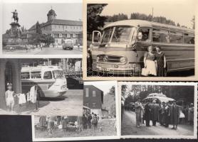 cca 1936-1960 Buszfotók, némelyik hátoldalon feliratozva, 5 db, 8x6 és 12x9 cm közötti méretekben.