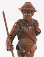 Természetjáró, festett spiáter, jelzés nélkül, sérült, m:17 cm