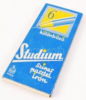 Studium színes pasztel iron, összesen: 6db eredeti dobozában, 11×5 cm