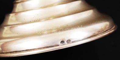 Kristályváza ezüst (Ag) talppal, jelzett, hibátlan, többrétegű, csiszolt, m: 27 cm