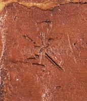 Katona Katalin (1948-): Szárnyas gyertyatartó, bronz, jelzett, h:14 cm, m:8,5 cm