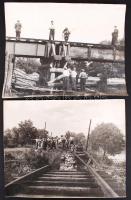 cca 1930-1940 Katasztrófa utáni helyreállítás, 4 db fotó, 30x24 cm