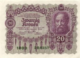 Osztrák-Magyar Bank 1922. 1K + 2K + 10K + 20K T:I,I-