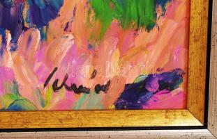 Schéner Mihály (1923-2009): Tájkép. Olaj, farost, jelzett, keretben, 50×70 cm