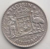 Ausztrália 1942. 1Fl Ag "VI. György" T:3
Australia 1942. 1 Florin Ag "George VI"...