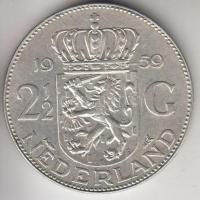 Hollandia 1959. 2 1/2G Ag "Julianna" T:2
Netherlands 1959. 2 1/2 Gulden Ag "Julianna&...