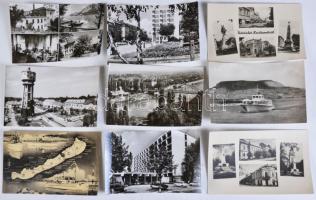 Retro képeslap tétel: 2.850 db kisalakú fekete fehér magyar városképes lap az 50-es 60-as évekből / Hungarian topography: 2.850 small size black and white postcards from the 1950-1960-es