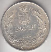 Románia 1939. 250L Ag "II. Károly" T:2- Romania 1939. 250 Lei "Carol II" C:VF