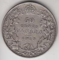Kanada 1919. 50c Ag "V. György" T:3
Canada 1919. 50 cents Ag "George V" C:F
Krau...