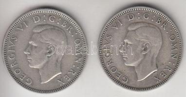 Nagy-Britannia 1942-1945. 1Sh Ag "V. György" (2x) T:2-,3 Great Britain 1942-1945. 1 Shilling Ag "George V" (2x) C:VF,F Krause KM#854