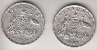 Ausztrália 1957-1960. Sixpence Ag (2x) T:2-,3
Australia 1957-1960. Sixpence Ag (2x) C:VF,F
Krause KM...
