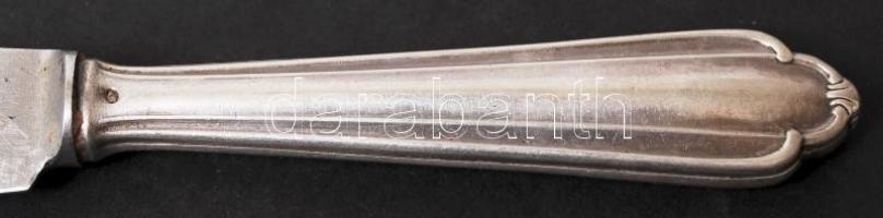 Ezüst (Ag.) foglalatú kés, jelzett, mesterjellel, bruttó:72 g