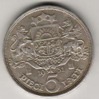 Litvánia 1931. 5L Ag T:2 kis ph