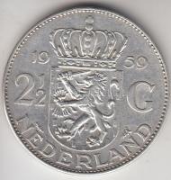 Hollandia 1959. 2 1/2G Ag "Julianna" T:2
Netherlands 1959. 2 1/2 Gulden Ag "Julianna&...