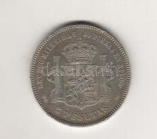 Spanyolország 1875. 5P Ag T:3 kis ph.