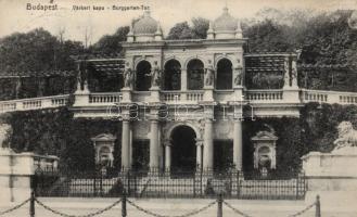 Budapest - 2 db régi képeslap; Gül Baba sírja, Várkert