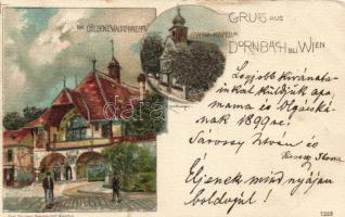 1898 Vienna, Wien Dornbach, Güldene Waldschnepfe, St. Anna Kapelle, litho (fl)