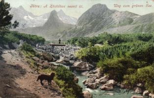 6 db régi Tátra városképes lap: Menguszfalvi-völgy, Poprádi-tó, Oszterva, Nagyparpatak, Csorba-tó, Z...