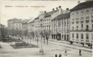 Sopron, Széchenyi tér, Fleischer József üzlete, takarékpénztár (fl)