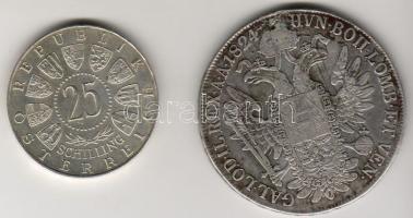 Ausztria 1824A Thaler Ag "Ferenc" + 1963. 25Sch Ag T:3/3-