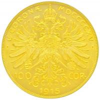 Ausztria 1915 100K Au "Ferenc József" utánveret tokban (33.9g/0.900) T:1- felületi karcos ...