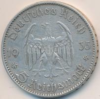 Német 3. Birodalom 1935A 5M Ag "Garnisonkirche" T:2-3 German Third Reich 1935A 5 Marks Ag "Garnisonkirche" C:VF,F Krause KM#82