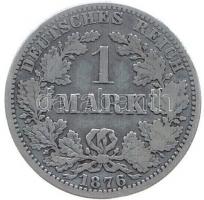 Német Birodalom 1876A 1M Ag T:3
German Empire 1876A 1 Mark Ag C:F
Krause KM#7