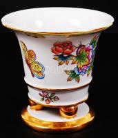 Herendi Viktória mintás lábas váza, kézzel festett, jelzett, hibátlan, m:10 cm d:10,5 cm/ Herend Vic...