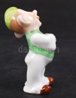 Herendi porcelán törpe, kézzel festett, hibátlan, jelzett, m: 6 cm