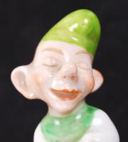 Herendi porcelán törpe, kézzel festett, hibátlan, jelzett, m: 6 cm