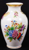 Herendi Viktória mintás váza, kézzel festett, jelzett, hibátlan, m:14 cm /Herend porcelain hand-painted Victoria vase