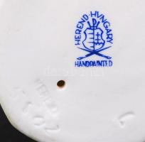 Lányka virágkosárral, herendi porcelán, kézzel festett, hibátlan, jelzett, m: 14 cm