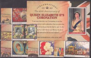 60th anniversary of coronation of Elizabeth II. set + block, II. Erzsébet koronázásának 60. évfordulója ívszéli sor + blokk