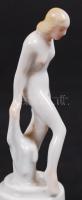 Herendi porcelán akt, hibátlan, jelzett, m: 9 cm