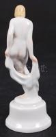 Herendi porcelán akt, hibátlan, jelzett, m: 9 cm