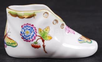 Herendi porcelán Viktória mintás cipő, kézzel festett, jelzett, hibátlan, / Herend chinaware shoe