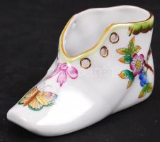 Herendi porcelán Viktória mintás cipő, kézzel festett, jelzett, hibátlan, / Herend chinaware shoe