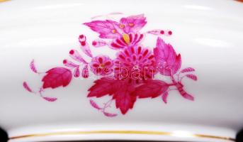 Herendi porcelán bonbonier, kézzel festett, hibátlan, jelzett, 13x7 cm