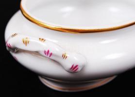 Herendi porcelán bonbonier, kézzel festett, hibátlan, jelzett, 13x7 cm