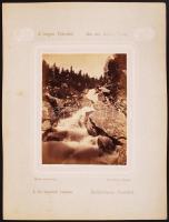 cca 1880 Divald Károly: A magas Tátrából-Aus der hohen Tátra: A kis tarpatak vízesése, kartonra kasí...