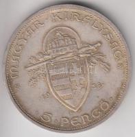 1938. 5P Ag "Szent István" T:2 Adamo P8.1