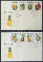 Trópusi gyümölcsök sor 2 db FDC-n, Tropical fruits set 2 FDCs