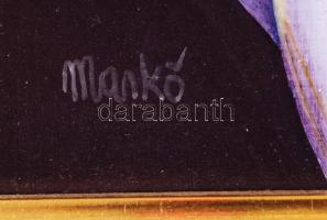 Markó Erzsébet (1947-): Orchidea. Akril, farost, jelzett, keretben, 40×40 cm