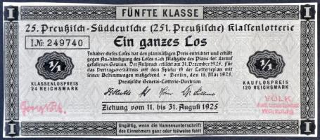 Német Birodalom / Császárság / Weimari Köztársaság 1915-1925. 3db különféle sorsjáték jegy, biztosít...