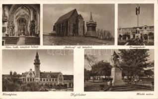 Nyírbátor, Római katolikus templom belseje, Báthory református templom, országzászló, községháza, Hősök szobra
